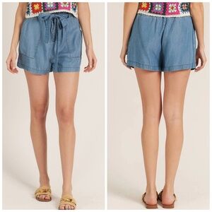 Thread Supply Blue Denim Women's Paper Bag Shorts L